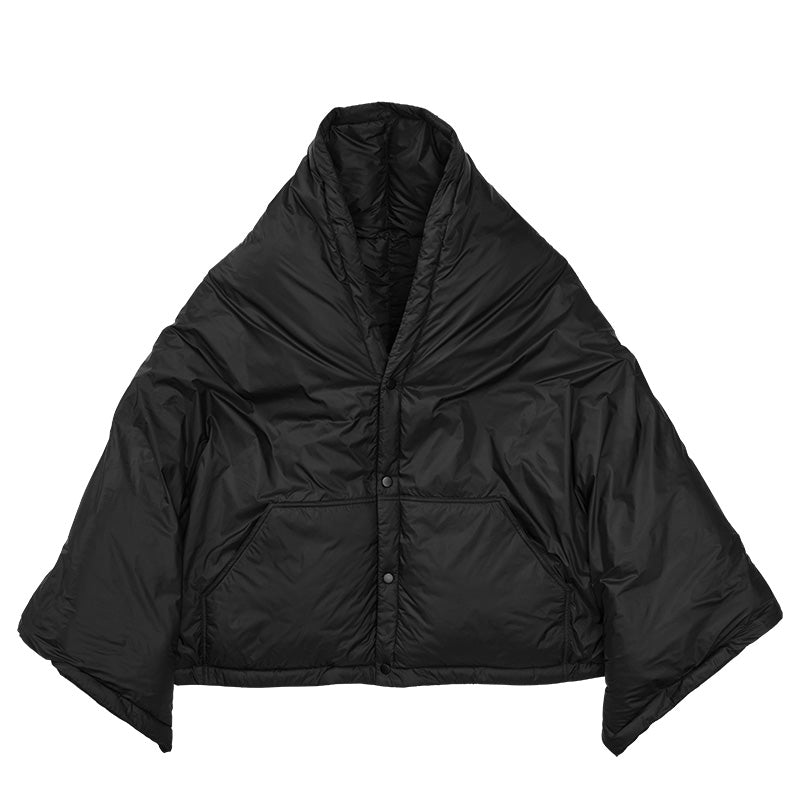 7330 - warm puff poncho - Black