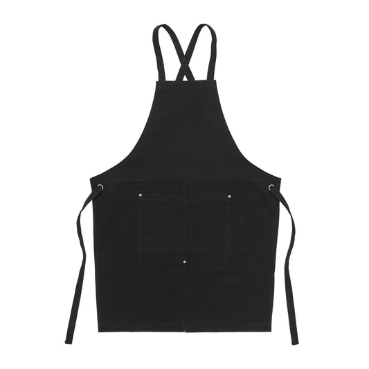 1384 - Washed Canvas and Twill Apron - Black