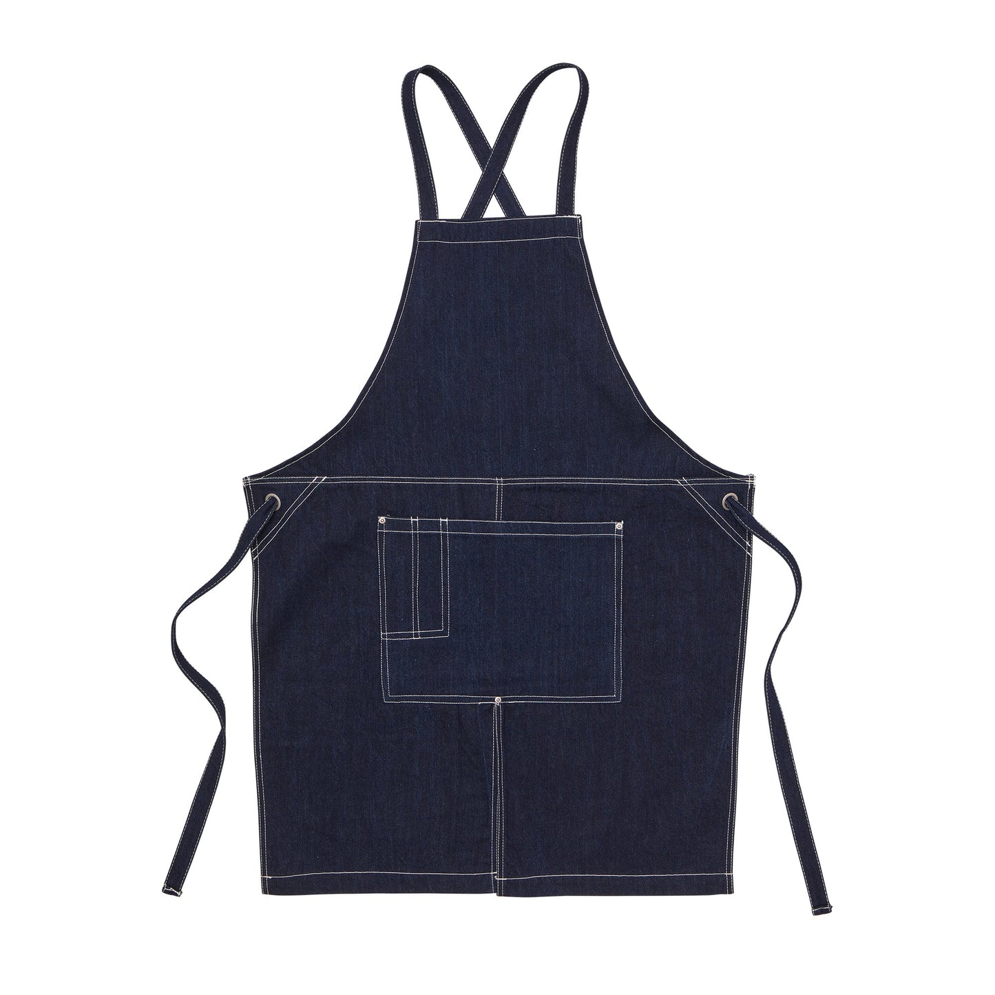 1384 - Washed Canvas and Twill Apron - Dark Indigo