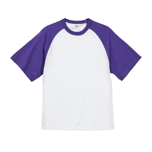 5041 - 5.6oz Raglan T-shirt - White/Violet Purple