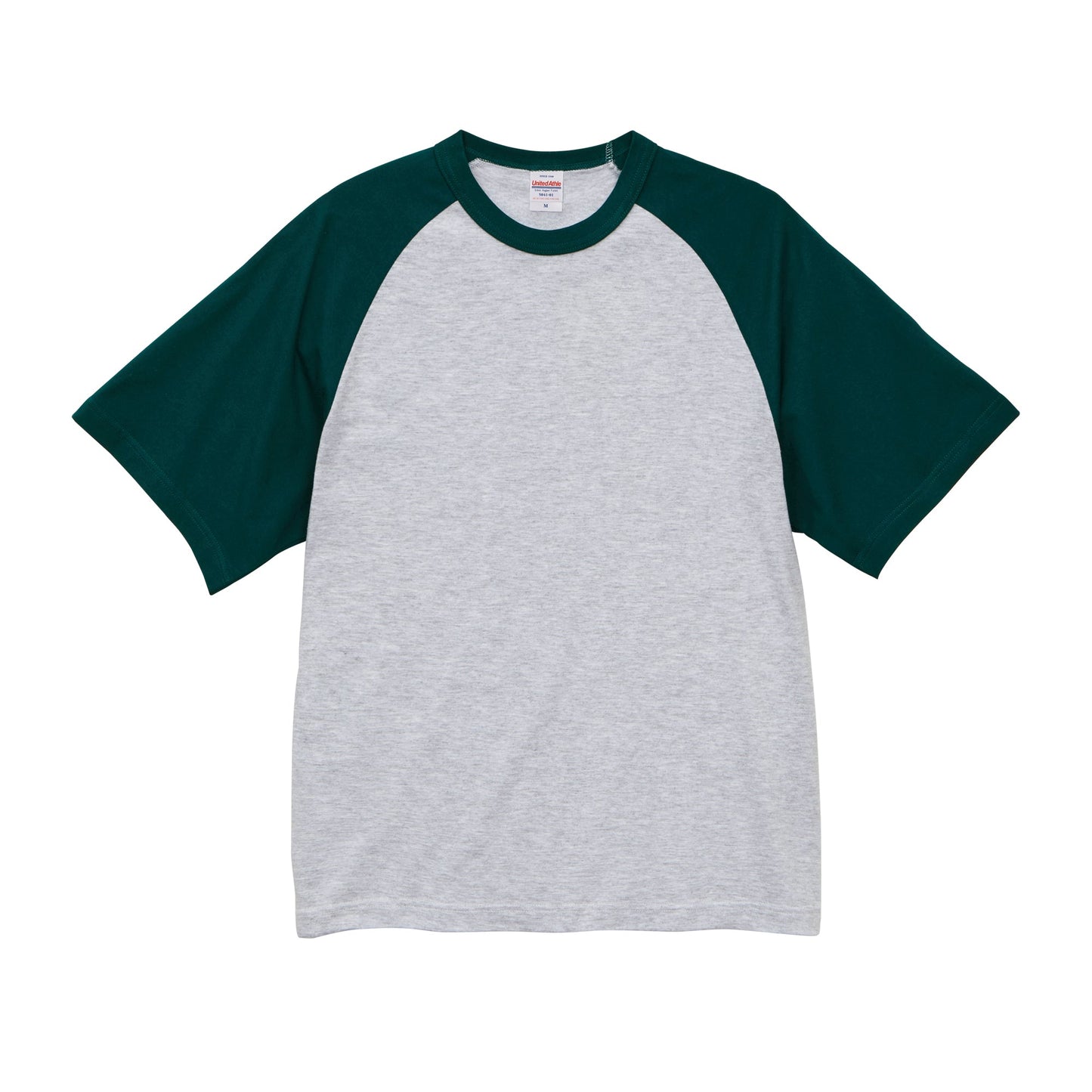5041 - 5.6oz Raglan T-shirt - Ash/Billard Green