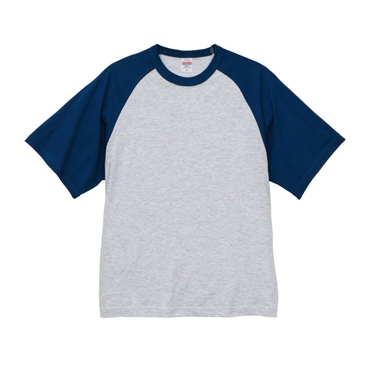 5041 - 5.6oz Raglan T-shirt - Ash/Classic Blue