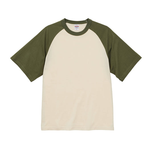 5041 - 5.6oz Raglan T-shirt - Vintage Natural/Light Olive