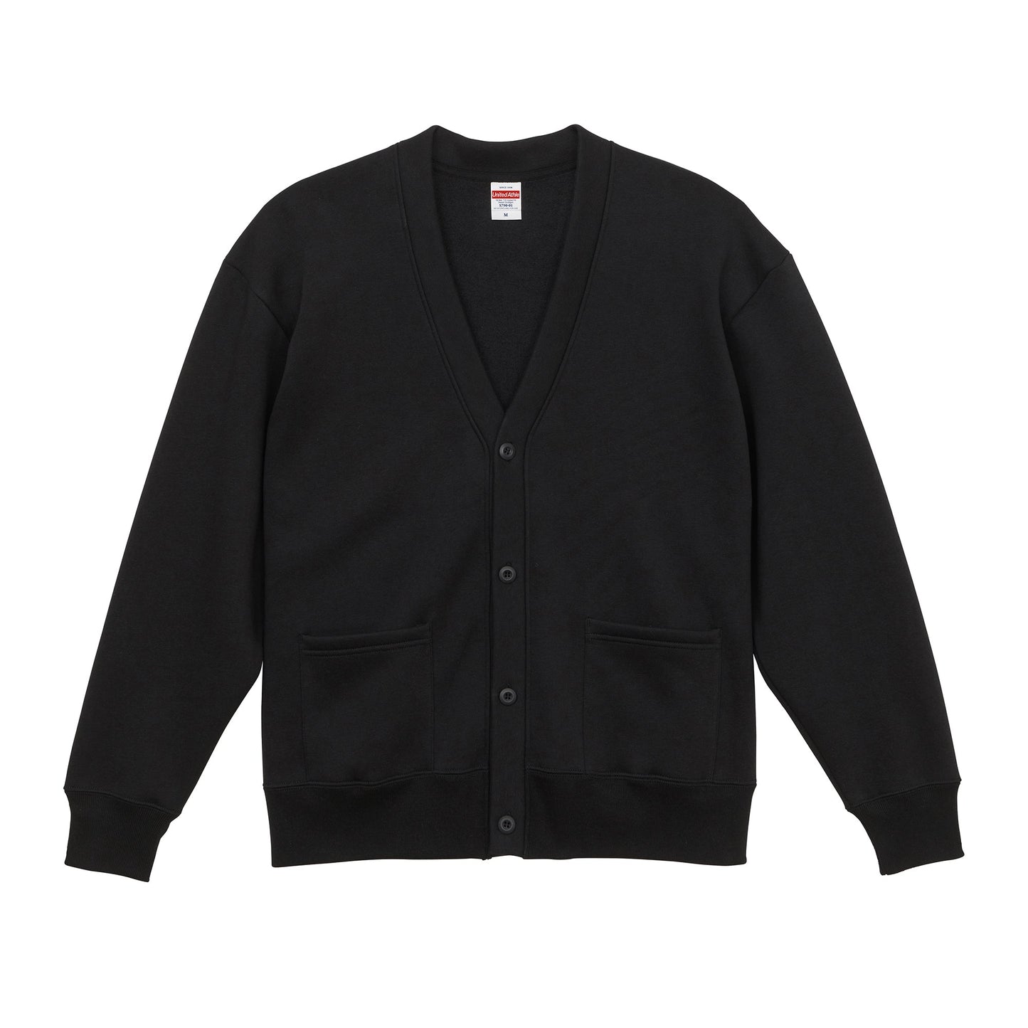 5790 - Loose Fit Sweat Cardigan - Black