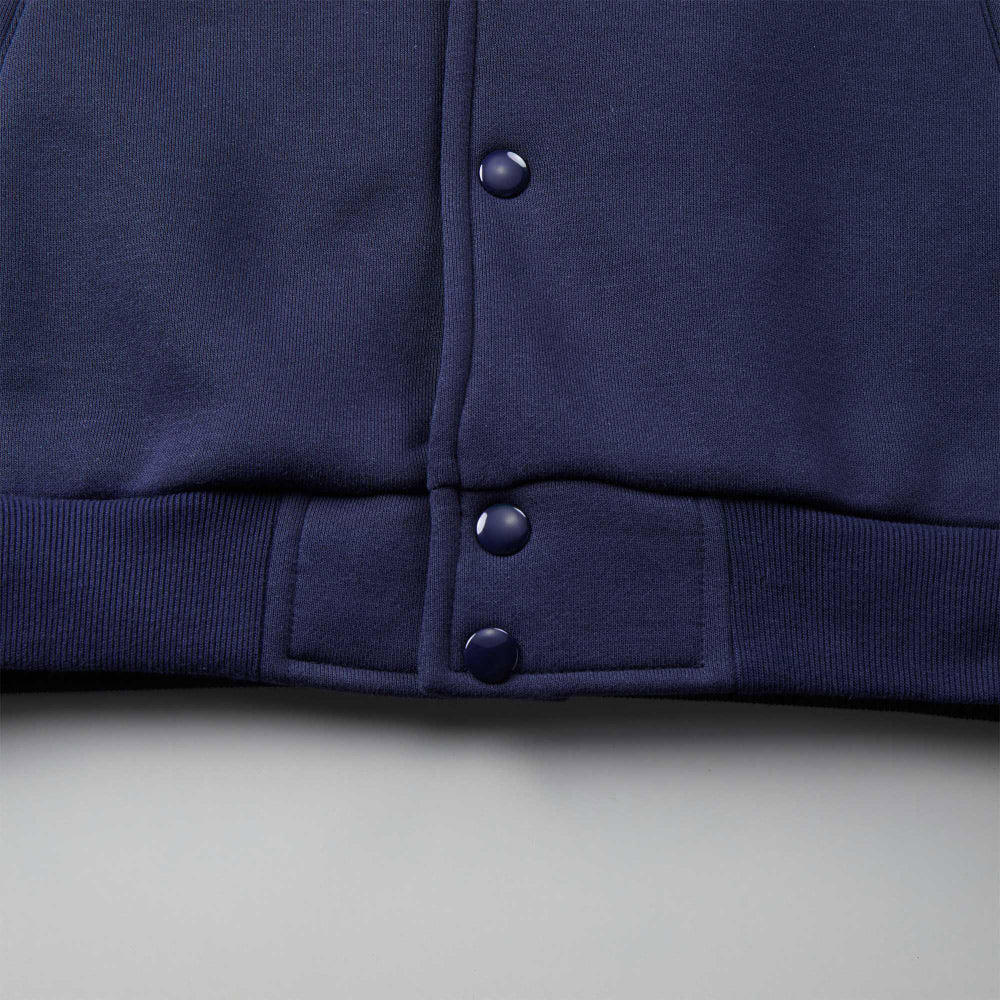 5789 - Loose Fit Sweat Snap Jacket - Navy